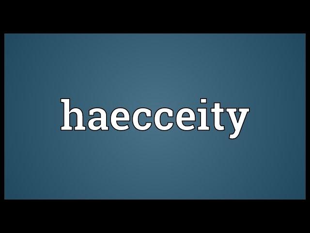 Haecceity Meaning