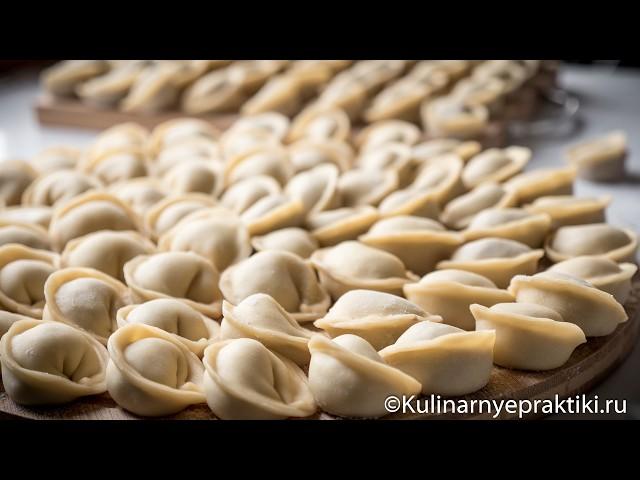 Favorite recipe of Russian homemade pelmeni dumplings on custard dough. Step by step