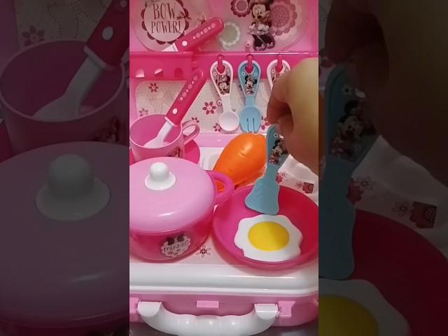 Unboxing & Review Cute Minnie Mouse Kitchen Set#kitchenset #pinktoys #cutetoys