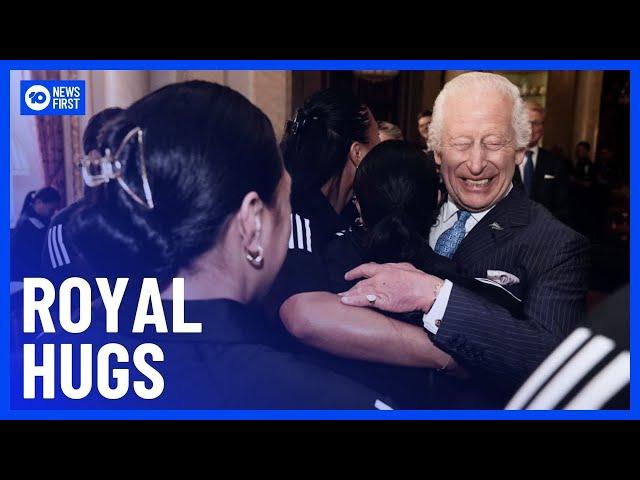 King Charles Gets Hug From NZ Women's Rugby Team | 10 News First