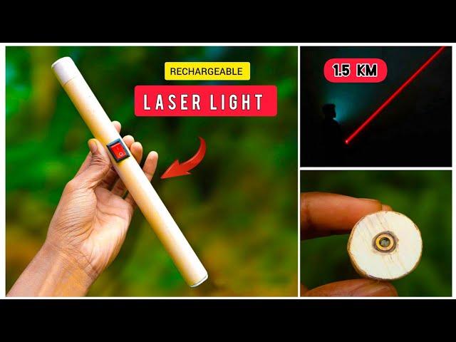 Make a Powerful Rechargeable Laser Light at Home | Very Easy