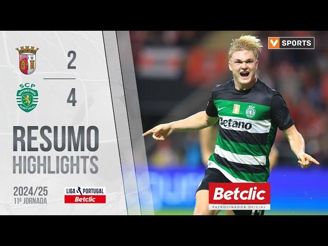 Resumo: Braga 2-4 Sporting (Liga 24/25 #11)