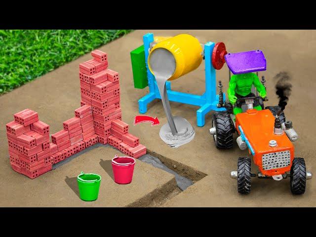 Diy How to building mini Cowshed science project | Diy technology concrete mixer | @Diyfarming