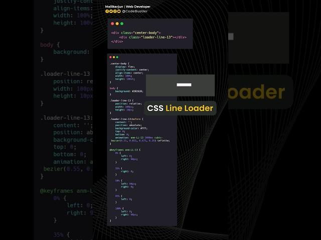 CSS Snippet | Line Loader | #html #css #shorts #codebustler