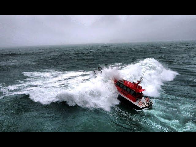 Rough weather sea trials of ‘Port Láirge’ punching through breakers and offshore in F10