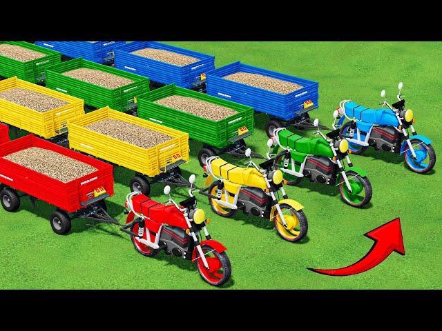 FRUIT TRAIN MAYHEM! HUGE Honda Motors + Multi Trailer Madness – FS22 POTATO Delivery with Motor