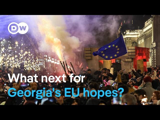 Georgia's ex-president Zourabichvili joins New Year protests | DW News