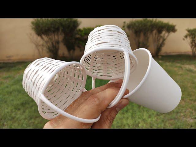 AWESOME BASKET FROM PAPER CUP | ASTONISHING DIY HANDMADE CRAFT | Paper Art | Best Display Ideas