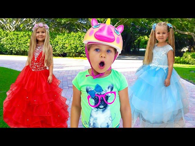 Diana y papá hacen vestidos nuevos para fiesta de princesas