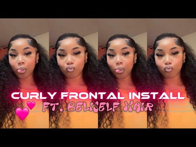 30 Inch Melted Half Up Half Down Curly Frontal Wig Install | Perfect Install with Beliself Hair! 