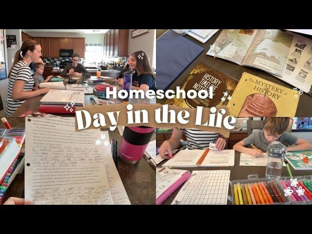 NEW HOMESCHOOL DAY IN THE LIFE (FULL AND FUN!) | HOMESCHOOL MOM OF 4