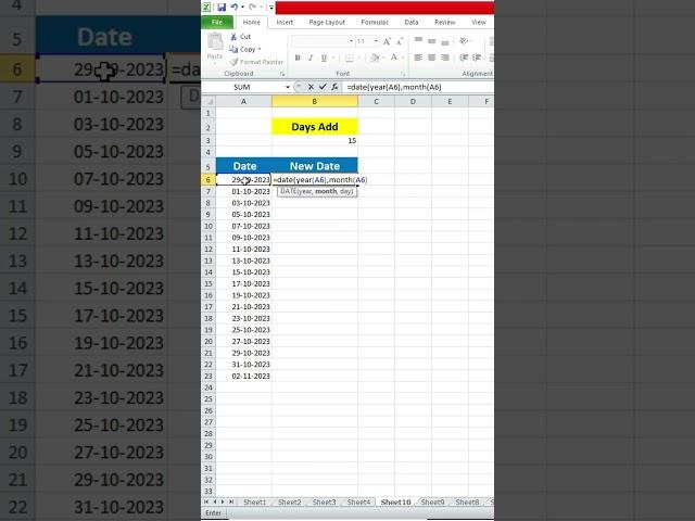 Days || How to add Days to Date in Excel || Excel formula || #excel #shorts #trending #DigitalGet