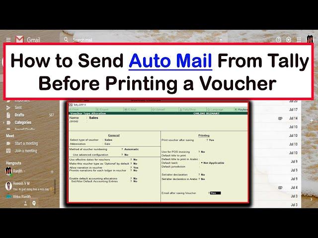 How to Enable Mail After Save option in Tally.ERP9