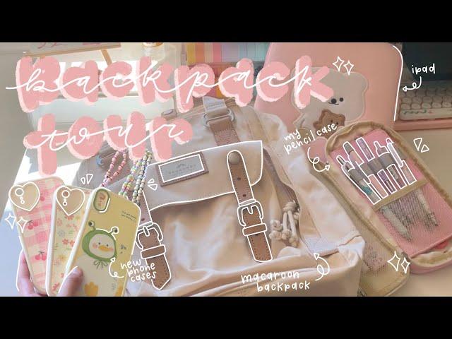 what's in my backpack? ️ [school essentials + new iphone cases, ft. Gems by Ev + Doughnut]