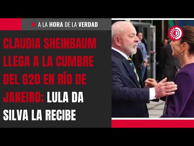 Claudia Sheinbaum Pardo llega a la Cumbre del G20 en Río de Janeiro; Lula Da Silva la recibe