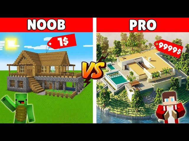 LUXURY MANSION BUILD BATTLE CHALLENGE In Minecraft - NOOB VS PRO - Maizen Mizen Mazien Parody