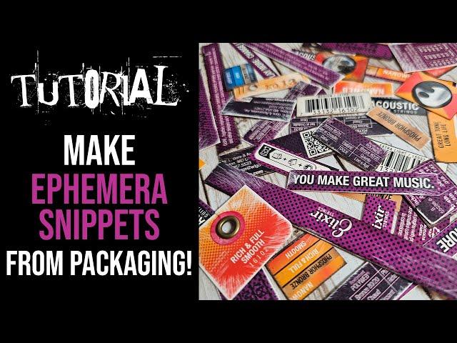 Make EPHEMERA SNIPPETS from packaging for your junk journal! Quick & easy tutorial!