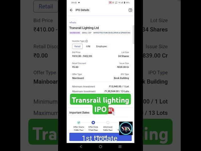 Transrail Lighting IPO: Shine a Light on Investment Opportunities"#ipo #trending #shorts#viralvideo#