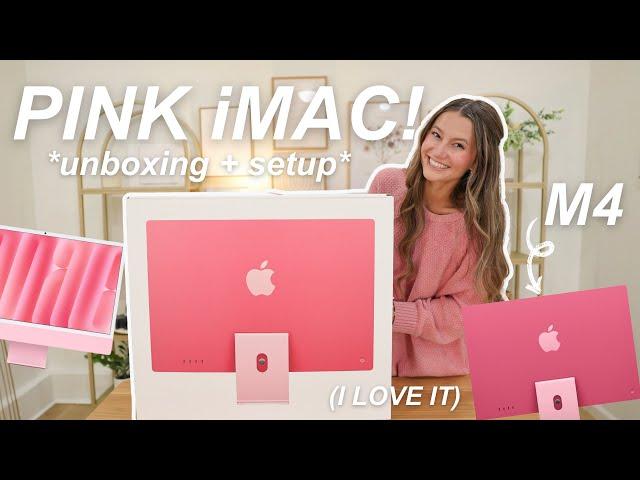 PINK M4 iMAC UNBOXING + SETUP - it's finally PINK! 🩷