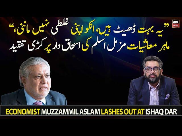 Economist Muzzammil Aslam lashes out at Ishaq Dar over his economic policies