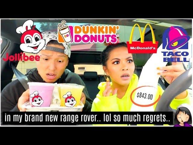 Letting The Person In Front of Us DECIDE WHAT WE EAT FOR 24 HOURS! Car Mukbang!