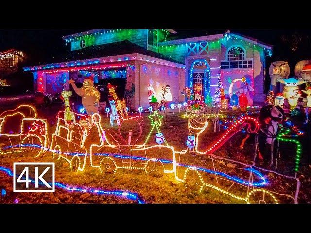 [4K]  Christmas Lights - Rocklin California