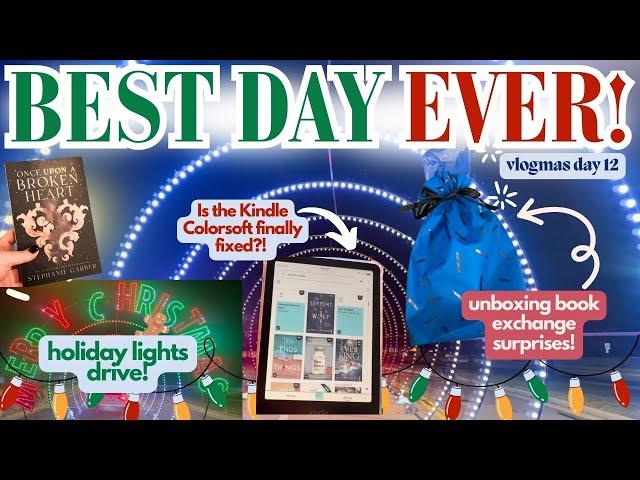 KINDLE COLORSOFT FIX, READING UPDATES, HOLIDAY LIGHTS, BOOK EXCHANGE SURPRISE! #booktube #vlogmas