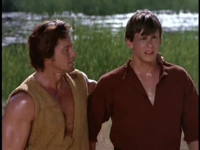 William Smith y Marc Singer en la serie "El Planeta de los Simios" 1x02 "Gladiadores" en 1974.