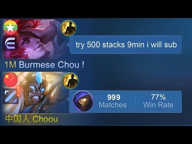 500 stacks 9min ALDOUS MEET BEST CHOU IN THE WORLD !!