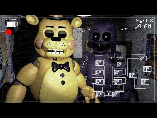 FNAF 2 in REAL TIME ll Purple Guy vs Golden Toy Freddy SFM Animation (fanmade)