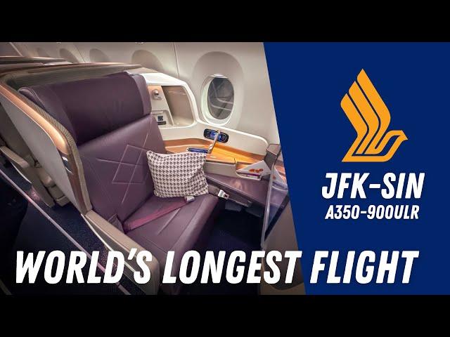 World's LONGEST FLIGHT New York JFK to Singapore on Singapore Airlines A350-900ULR Business Class