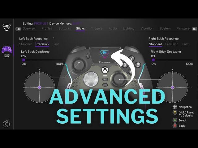 Turtle Beach Stealth Ultra controller Advanced Settings