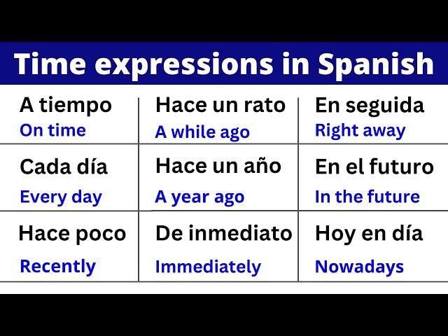 50 Essential Time Expressions in Spanish