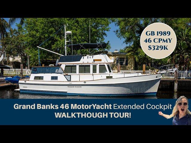 Grand Banks 46 Motor Yacht Extended Cockpit - Walkthrough Yacht Tour w/ Sara Fithian