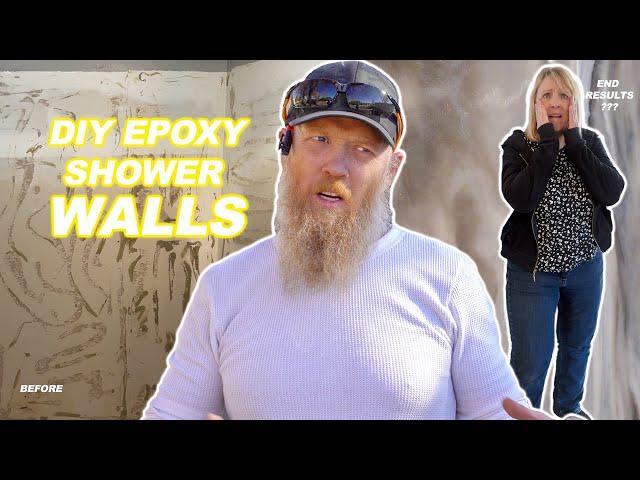 DIY Epoxy Shower Walls | Easy Marble Bathroom Wall Panels with Countertop Epoxy