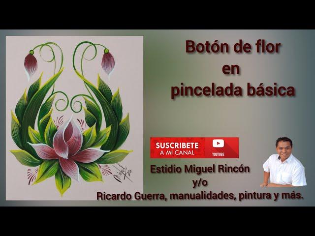 Botón de flor en #pinceladas básicas/ #principiantes/ One Stroke, #pintura decorativa/ Miguel Rincón