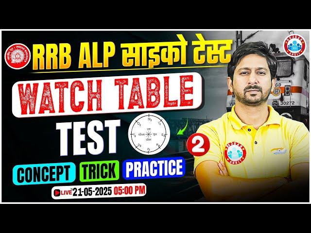 RRB ALP CBAT 2025 | RRB ALP Psycho Test | ALP CBAT Watch Table Test | ALP CBAT 50 Questions Class #2