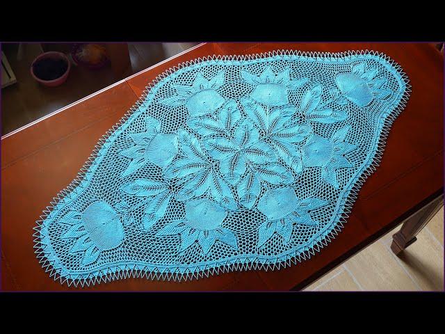 Knitting a turquoise or yellow doily. Part 8.