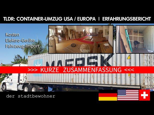 [TLDR] Umzug USA / Europa... Tipps zu Container und Auto verschiffen