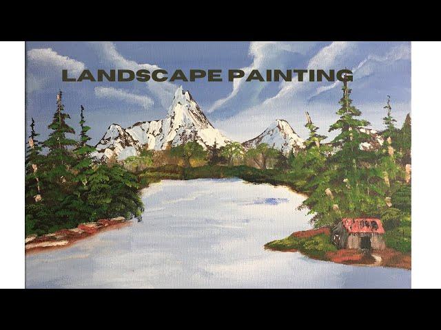 Step By Step Tutorial Cabin Landscape Acrylic Painting l Varsha Fine Art