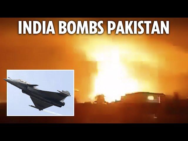 Watch moment India ‘strikes Pakistan airbase with ballistic missile’ in huge explosion