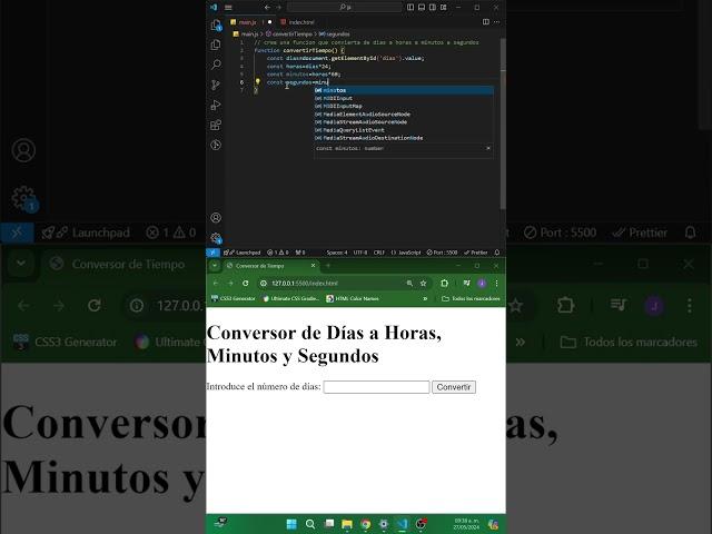 Convertir tiempo en javascript