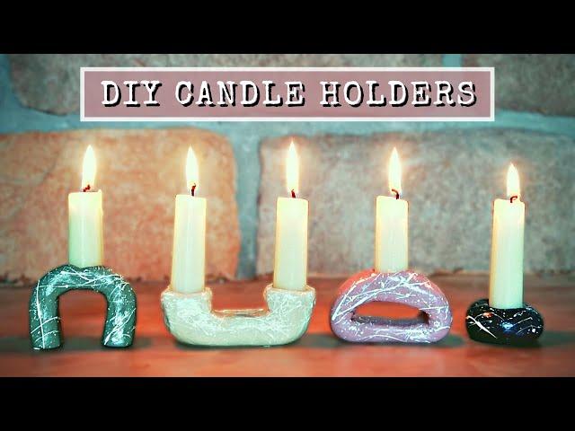 Easy Air Dry Clay Taper Candle Holders for beginners | DIY Air Dry Clay Projects