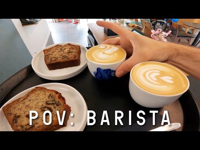 POV: Coffee shop owner during morning rush