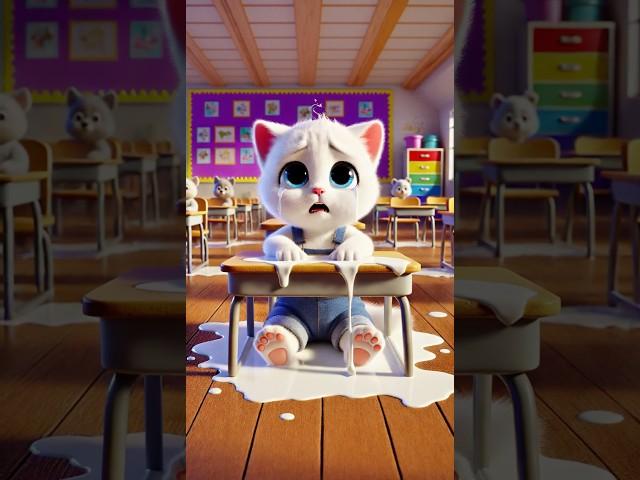 The kitten was bullied at school. #cat #cute #cutecat #cartoon #funny