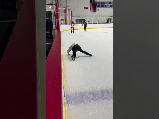 Me for the first time ice skating then me falling 