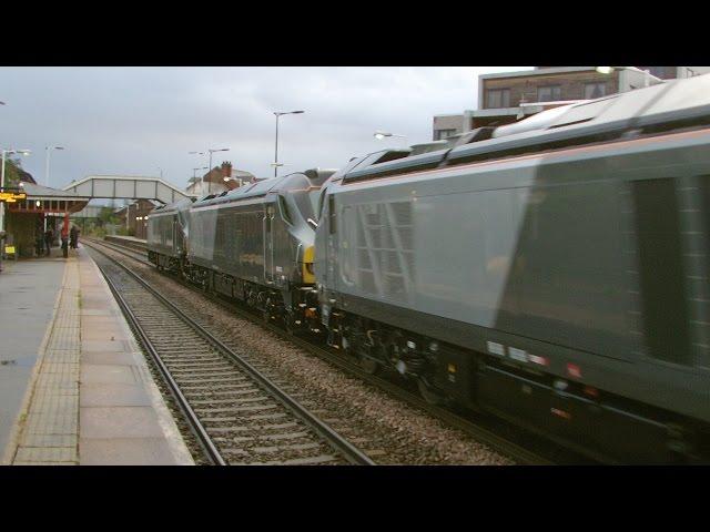 Earlestown 29.8.2014 - 57007 & Class 68 convoy 68014 68013 68012 on their first run in UK