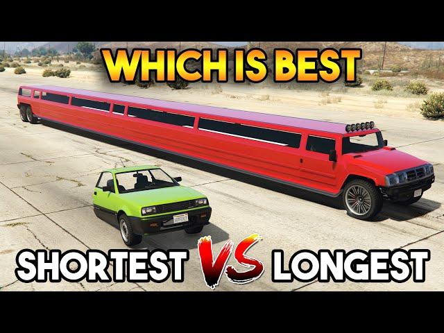 GTA 5 : SHORTEST CAR VS LONGEST CAR (WHICH IS BEST?)