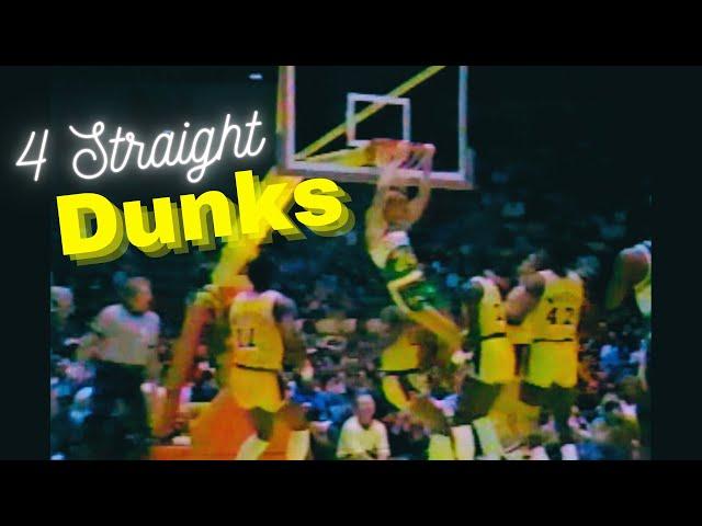 Sonics at Lakers 1/15/1984 (Highlights) - Tom Chambers 4 Straight Dunks!