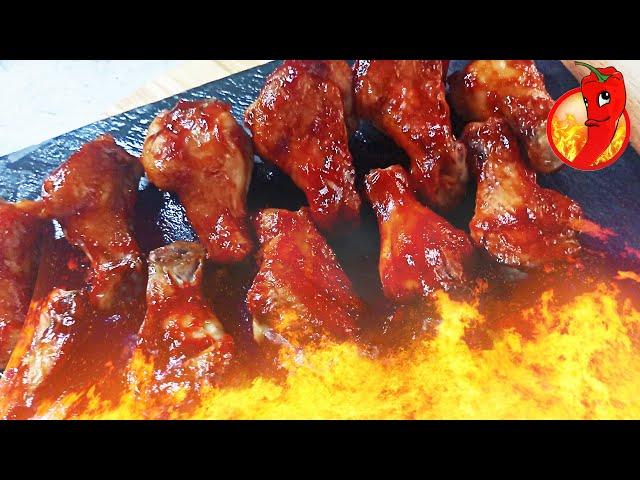 Fiery chicken wings in glaze. A very simple recipe.